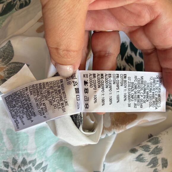 Quiksilver Men’s White Blue Floral Button Shirt US XL Modern Fit 100% Cotton - Picture 12 of 12